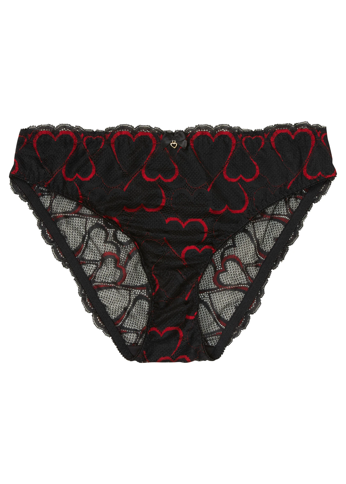 Chilot cu dantelă fină • negru-roșu-salsa • magazin bonprix