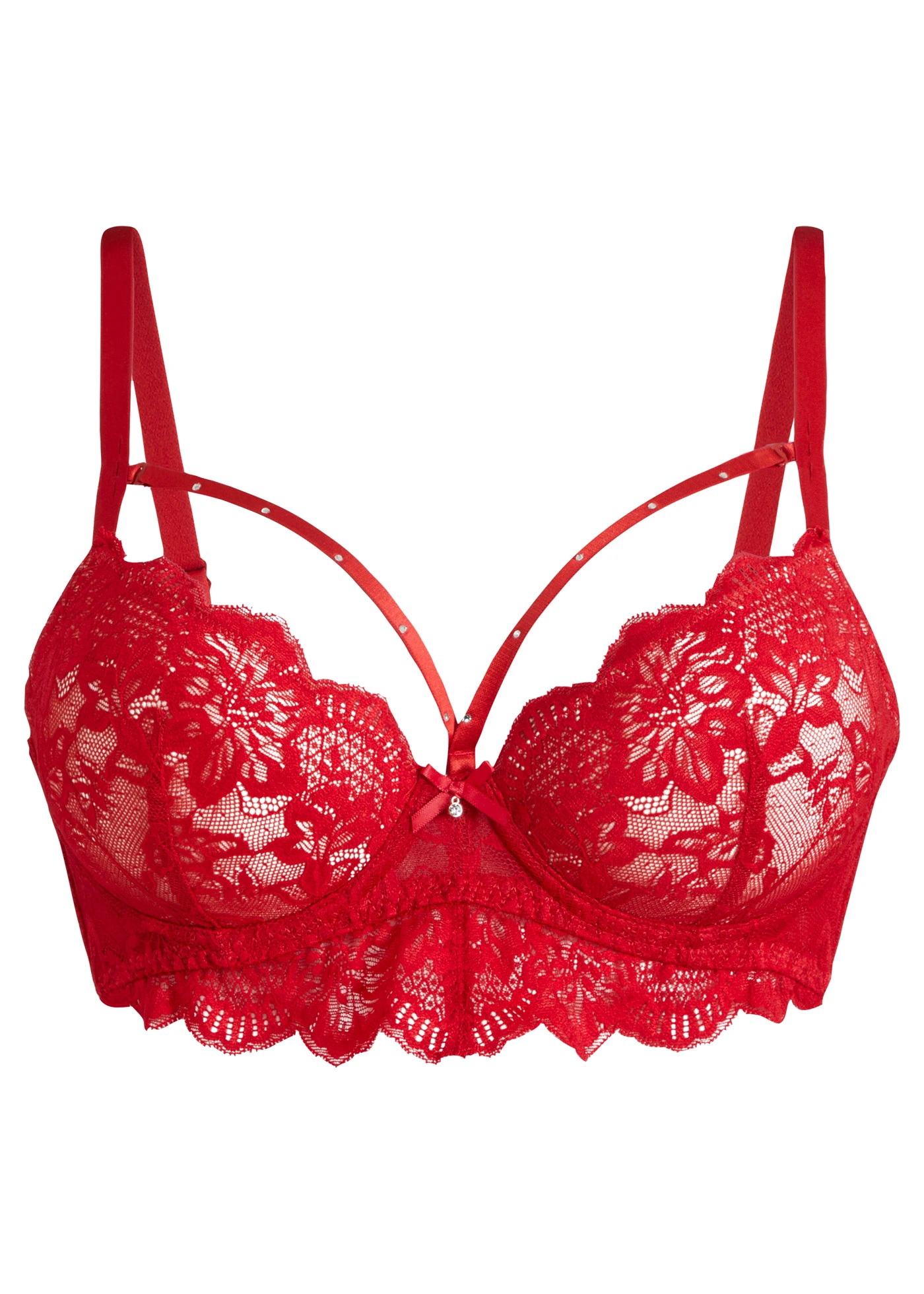 Voorgevormde bh met afneembare bandjes • salsarood • bonprix online shop