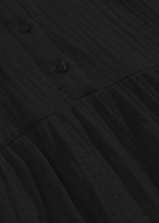 Midi jurk van zachte mousseline • zwart • product-page.page-title-suffix