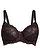 Soutien-gorge à armatures et dentelle, Couleur: noir-rouge salsa