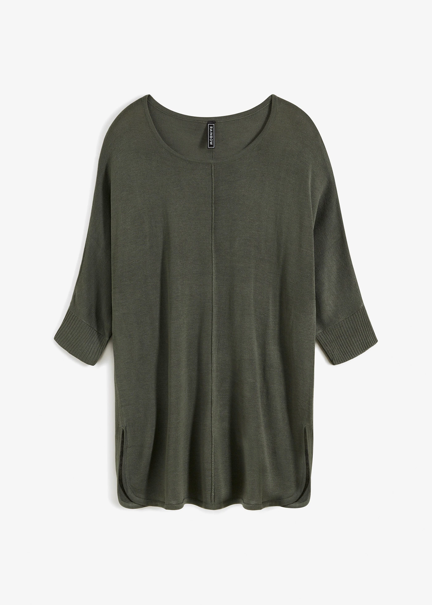 Fijnebreide trui met 3/4 mouwen • eucalyptusgroen • bonprix online shop