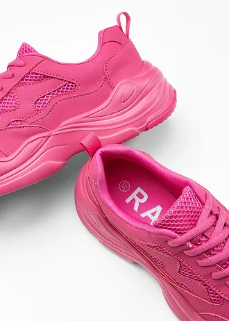 Sneakersy chunky z siateczkową wstawką • różowy • sklep bonprix