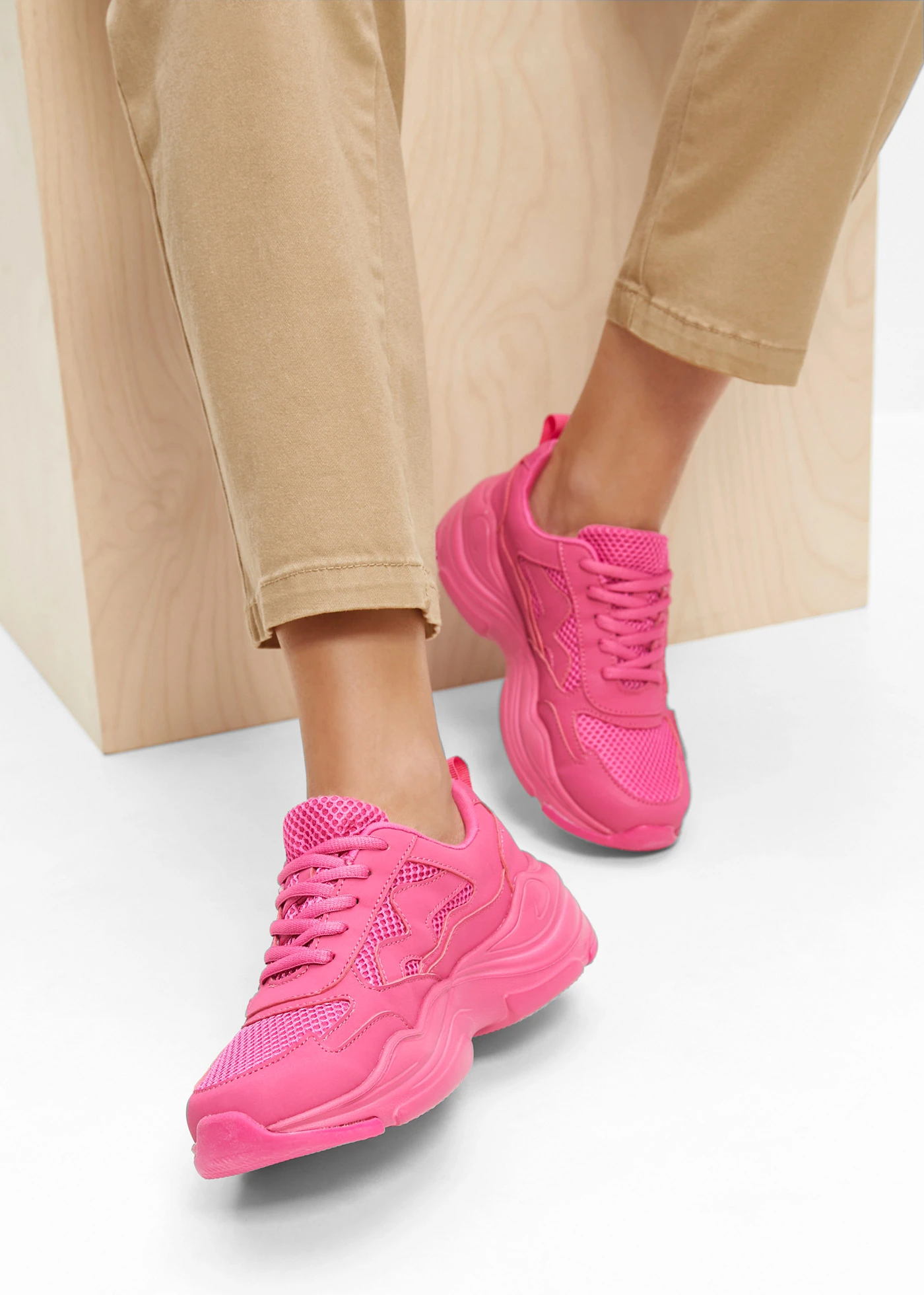 Sneakers chunky avec mesh • magenta • Boutique bonprix