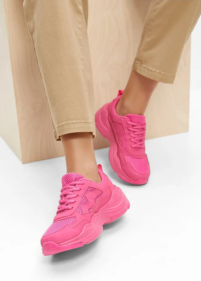 Sneakers chunky avec mesh, Couleur: magenta