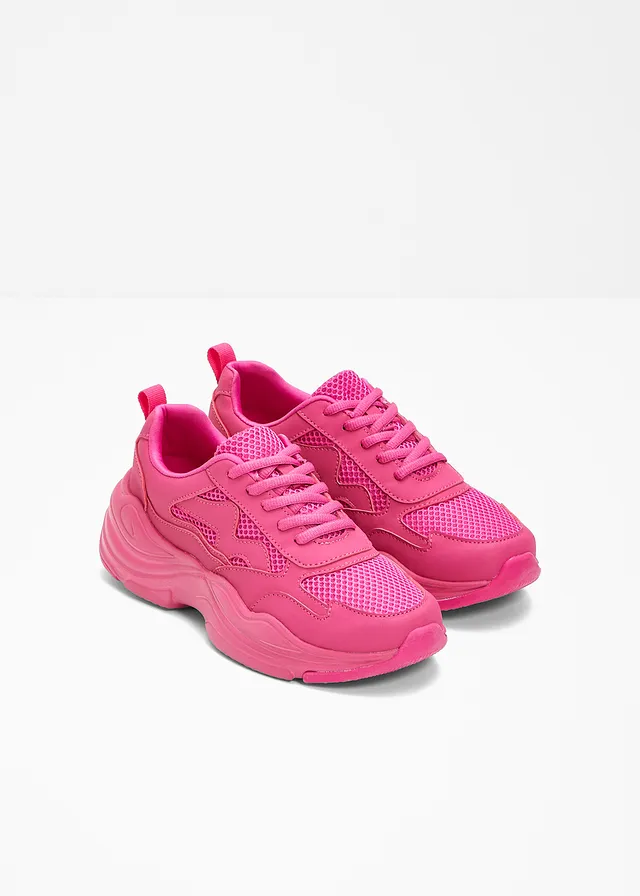 Sneakers chunky avec mesh, Couleur: magenta