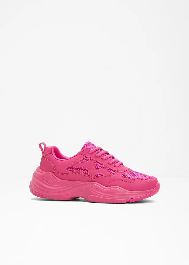 Sneakers chunky avec mesh, Couleur: magenta