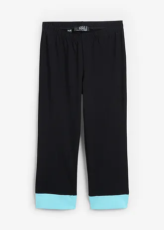 Sportovní capri legíny s kontrastními lemy, barva: černá