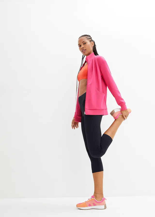 Legging de sport sculptant avec poche, longueur 3/4, Couleur: noir
