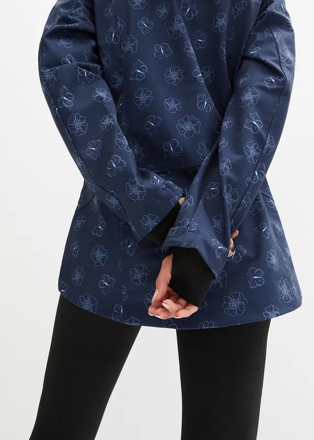 Softshell jas met bloemenpatroon, waterafstotend • donkerblauw gebloemd • product-page.page-title-suffix
