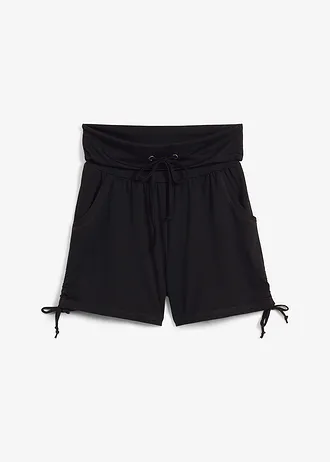 Short met rijgkoordjes, Kleur: zwart