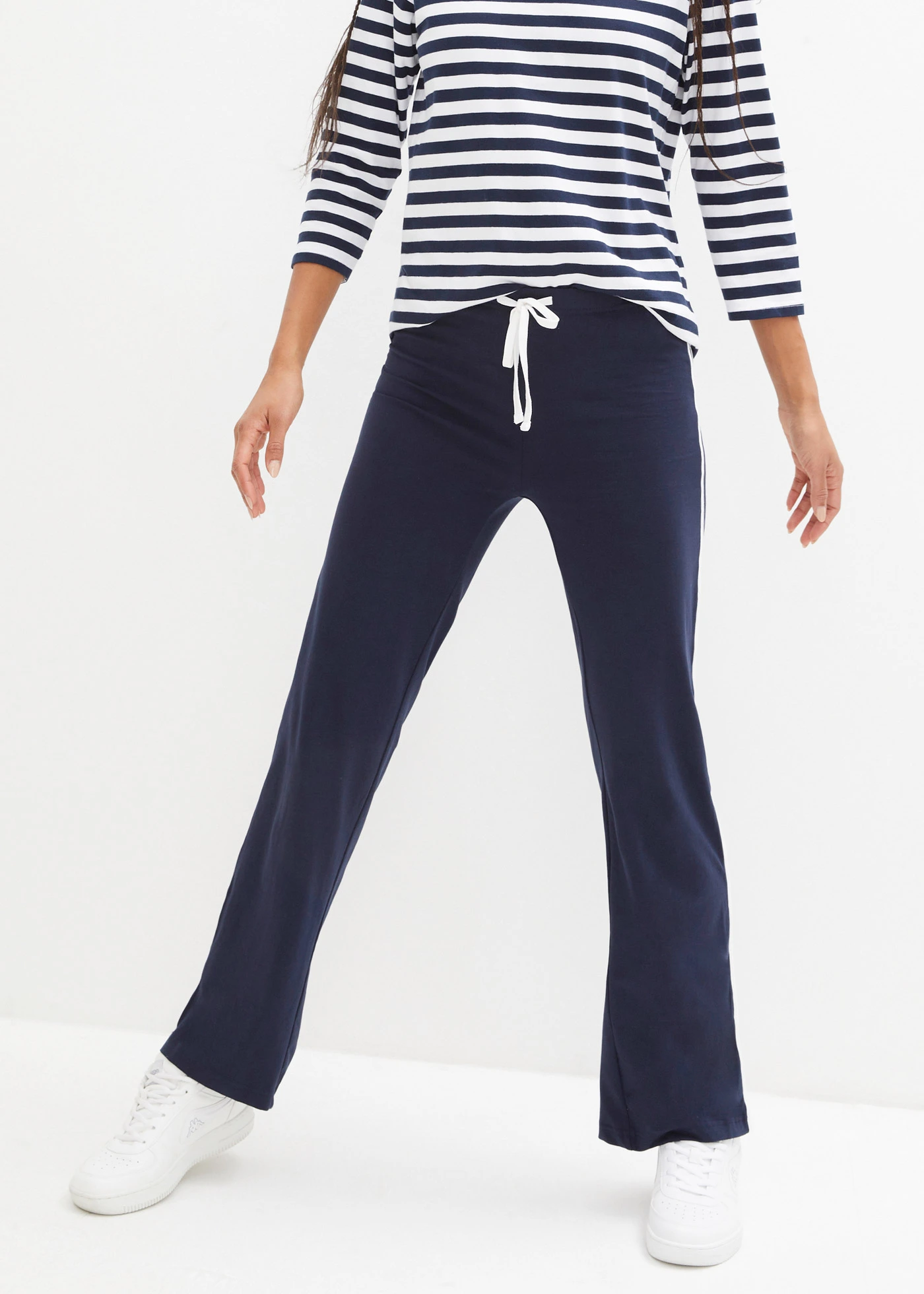 Jersey broek van katoen met stretch • donkerblauw • bonprix online shop