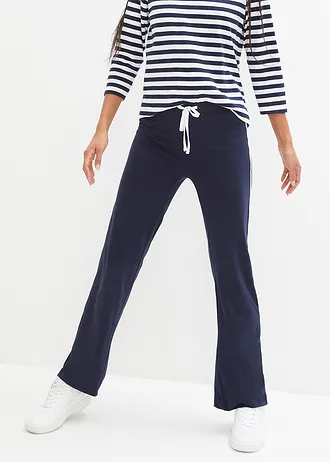 Jersey broek van katoen met stretch • donkerblauw • bonprix online shop