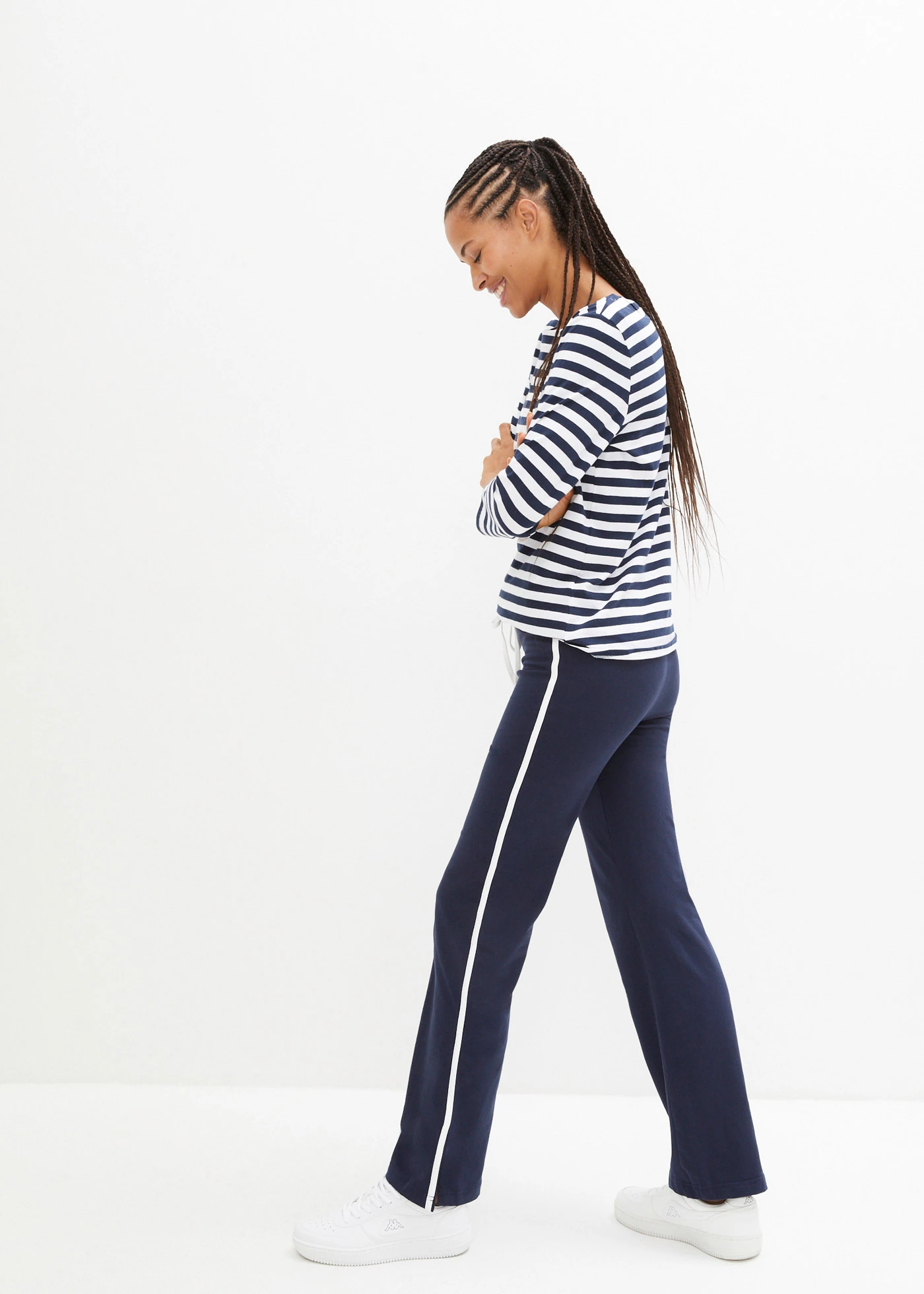 Jersey broek van katoen met stretch • donkerblauw • bonprix online shop