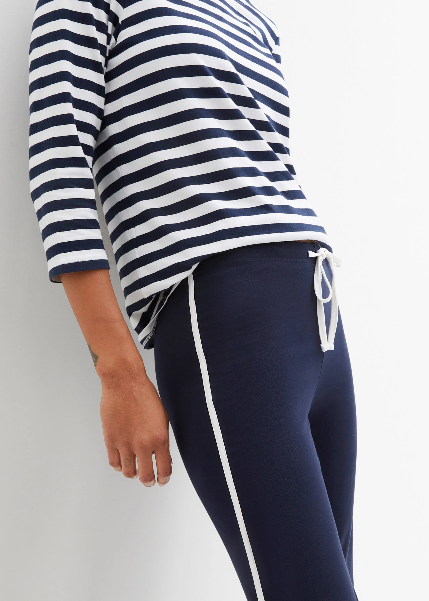 Jersey broek van katoen met stretch • donkerblauw • bonprix online shop