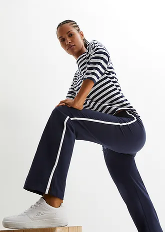 Jersey broek van katoen met stretch • donkerblauw • bonprix online shop