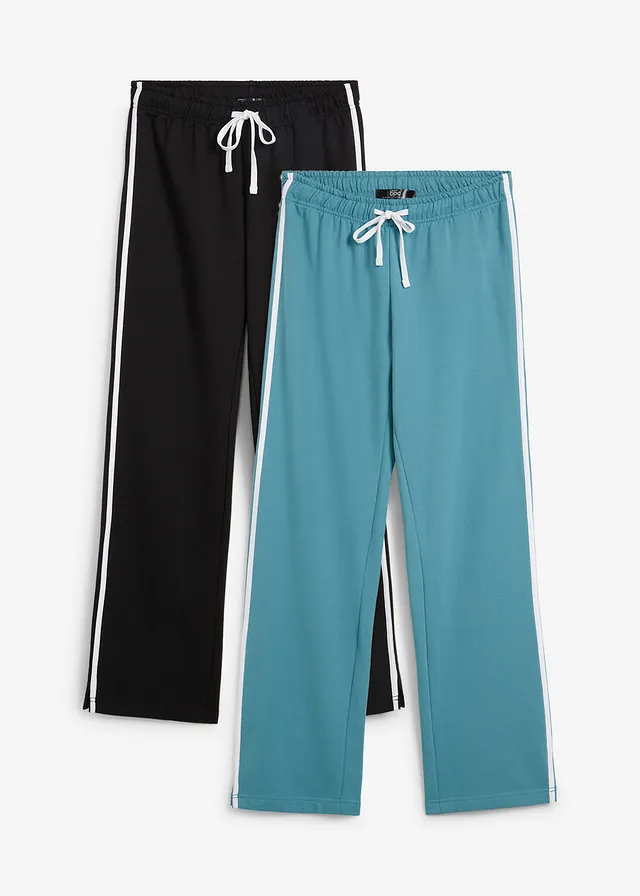 Pantaloni sport bumbac, drepţi (2buc.)