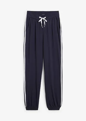 Joggingbroek van katoen, Kleur: donkerblauw