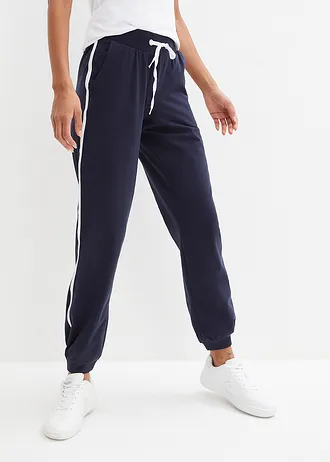 Joggingbroek van katoen, Kleur: donkerblauw