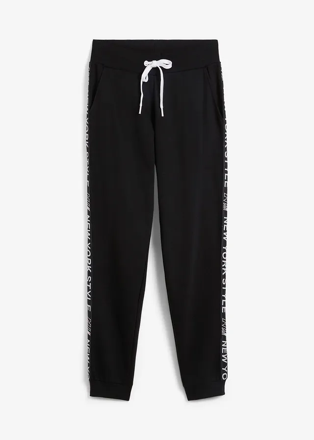 Pantaloni sport cu print statement