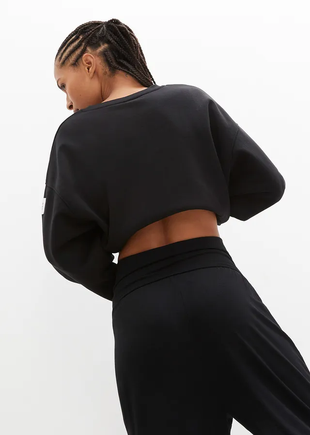Loungewear harembroek in caprilengte • zwart • product-page.page-title-suffix