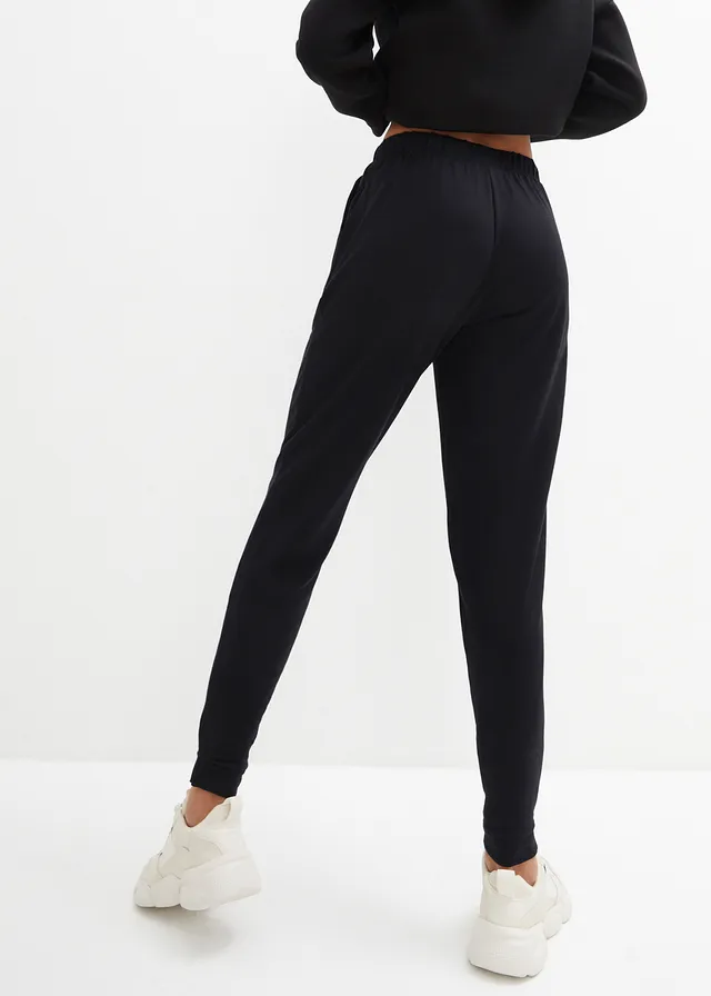 Lichte joggingbroek met viscose, Kleur: zwart