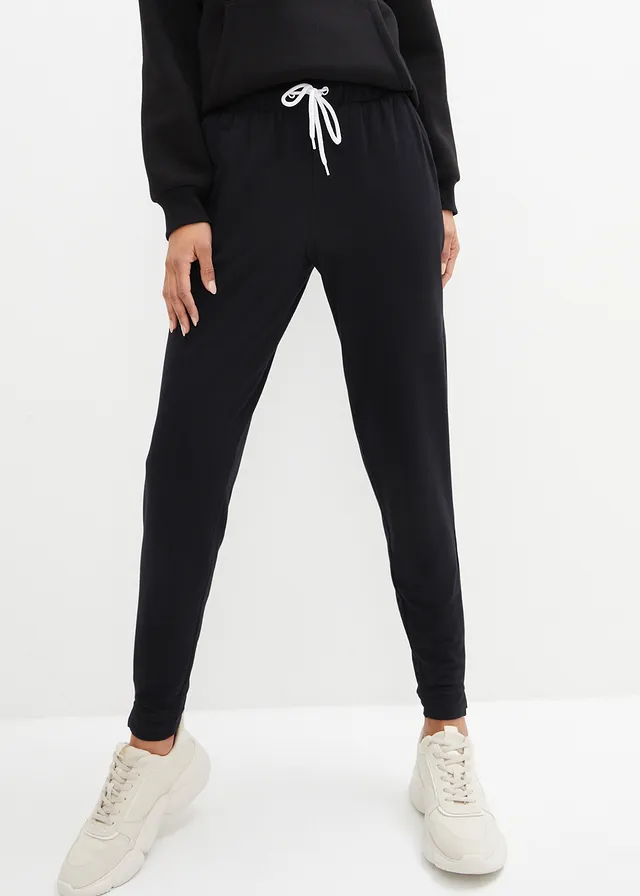 Lichte joggingbroek met viscose, Kleur: zwart