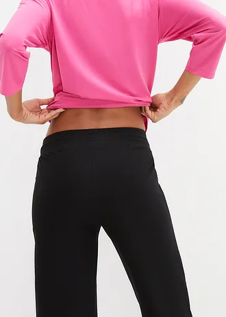 Žerzejové kalhoty z bavlny se strečem • černá • bonprix obchod