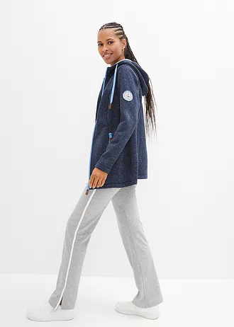 Veste en polaire tricoté à capuche • bleu foncé chiné • Boutique bonprix