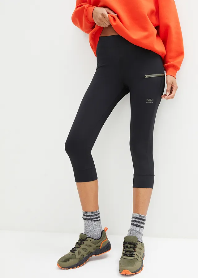 Legging 3/4 technique, séchage rapide, Couleur: noir
