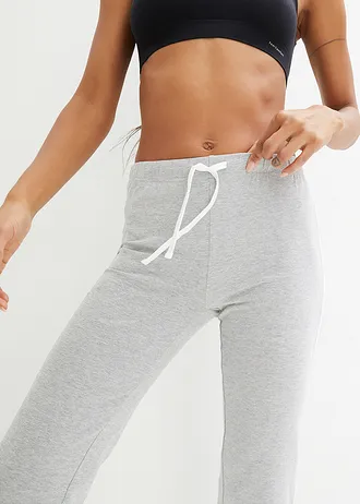 Capri kalhoty z bavlny s obsahem streče (2 ks v balení) • černá + světle šedý melír • bonprix obchod