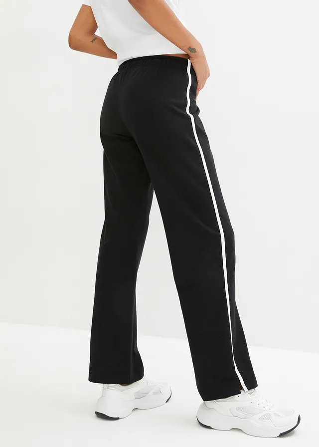Lot de 2 pantalons en molleton épais 100% coton, Couleur: noir + noir