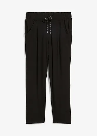 Sportovní kalhoty z udržitelné viskózy, 7/8 délka, barva: černá