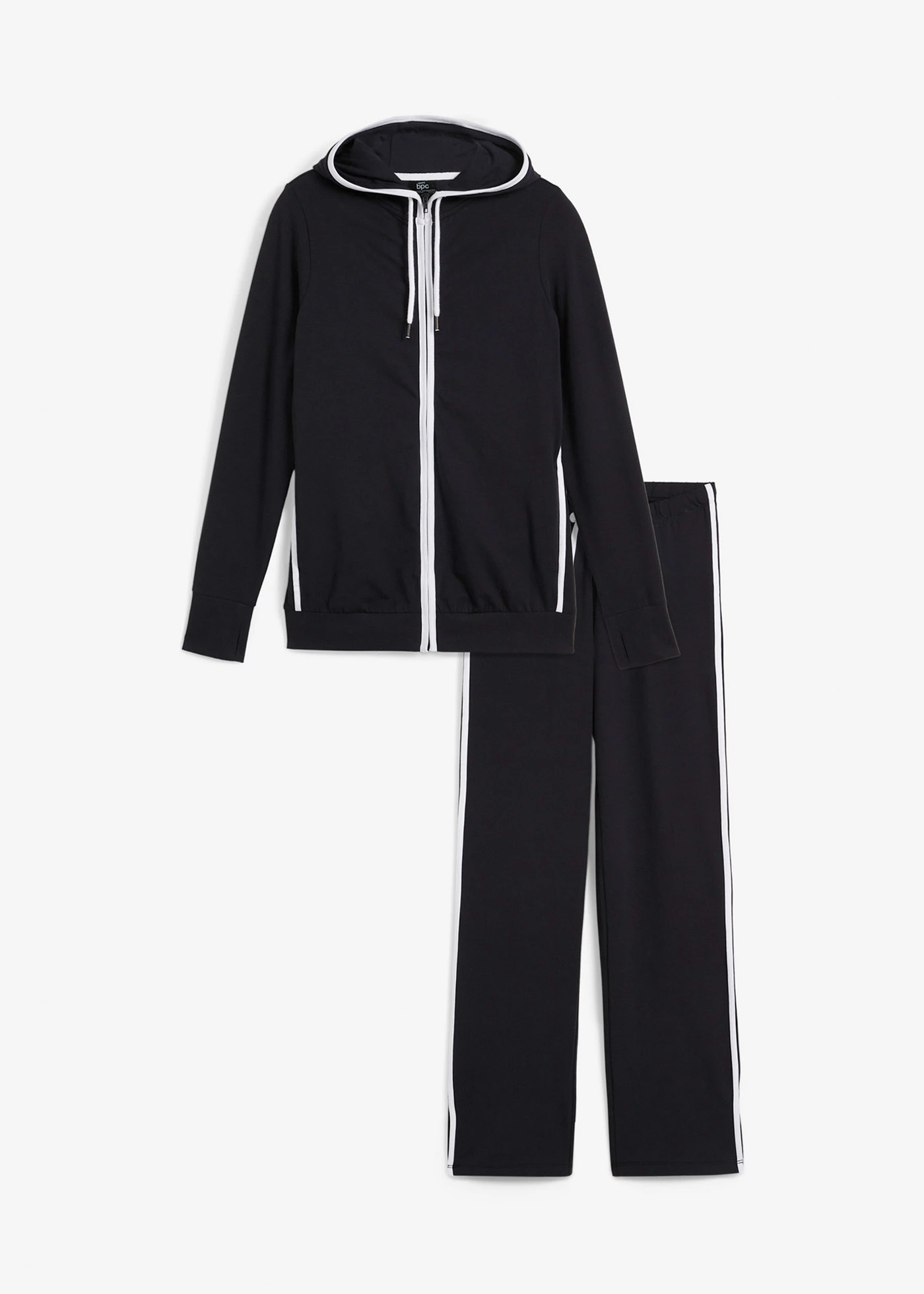 Trening din bumbac, stretch  (set/2 piese) • negru • magazin bonprix