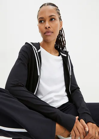 Trening din bumbac, stretch  (set/2 piese) • negru • magazin bonprix