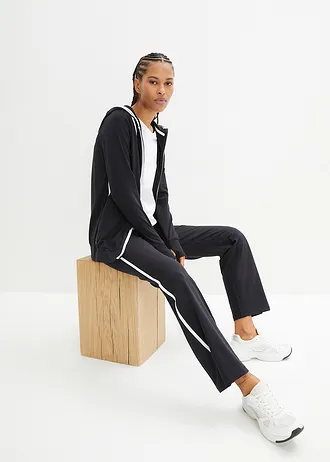 Trening din bumbac, stretch  (set/2 piese) • negru • magazin bonprix