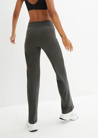 Pantaloni sport  evazați cu bumbac (set/2 perechi) • antracit melanj+negru • magazin bonprix