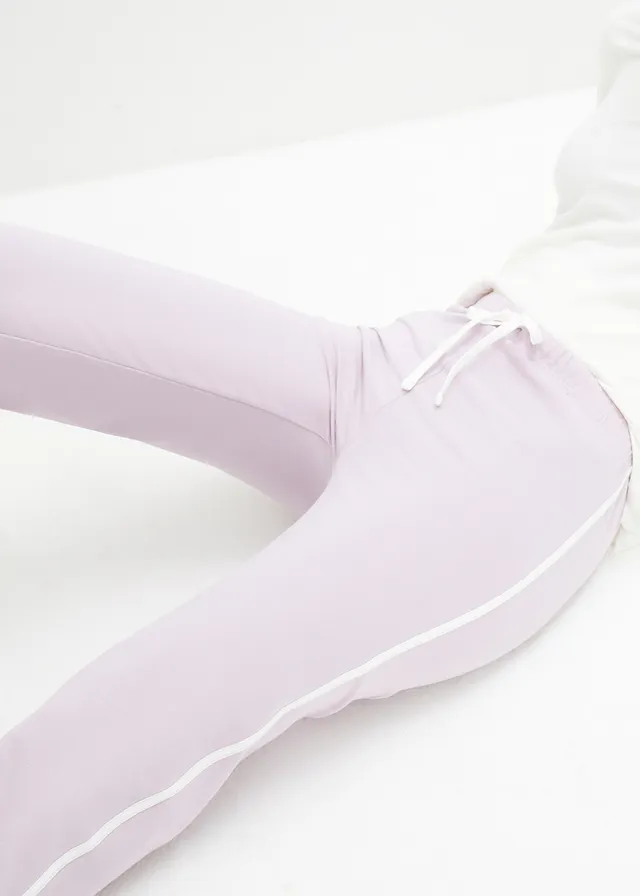 Lot de 2 pantalons en jersey coton extensible • noir + mauve fumé • product-page.page-title-suffix