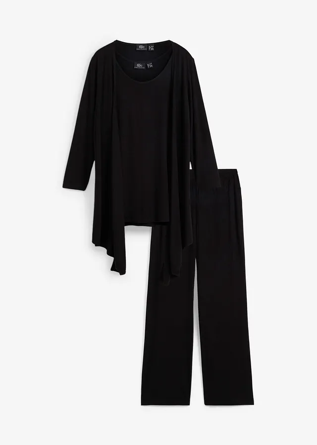Costum de casă loungewear (set/3 piese) cu viscoză