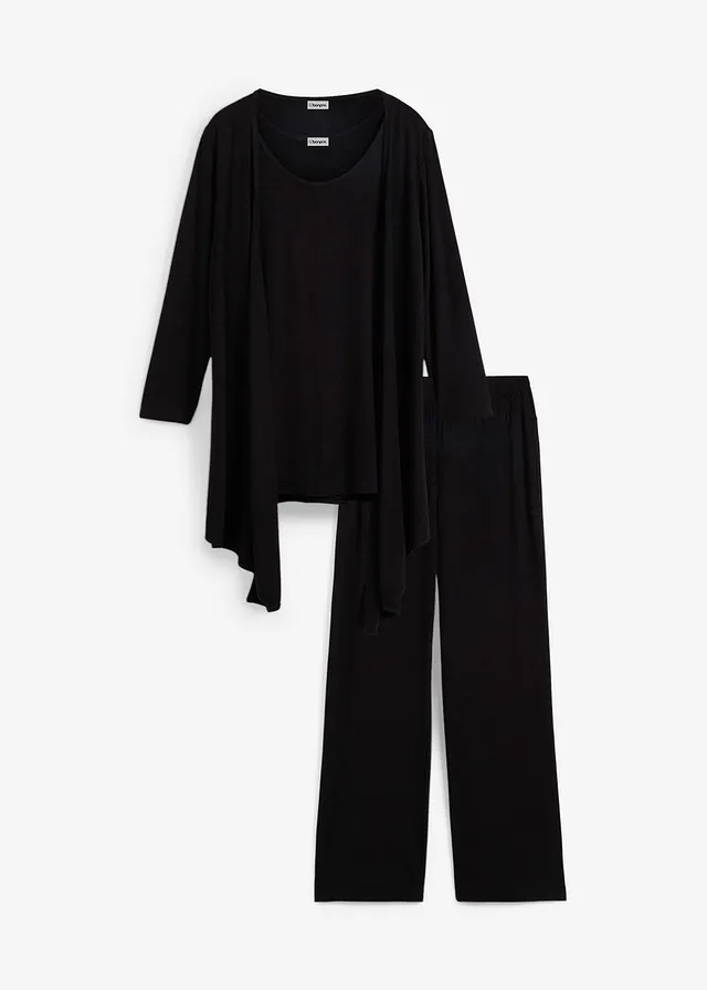 Loungewear huispak met viscose (3-dlg. set)