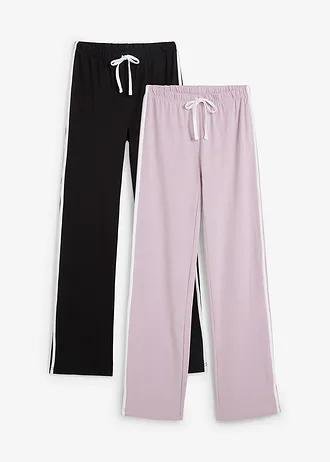 Jersey broek van katoen met stretch (set van 2)