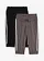 Lot de 2 pantalons de jogging en coton, longueur 3/4, Couleur: noir/gris fumé