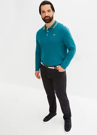 Poloshirt van biologisch katoen (set van 2), Kleur: petrol+donkerblauw