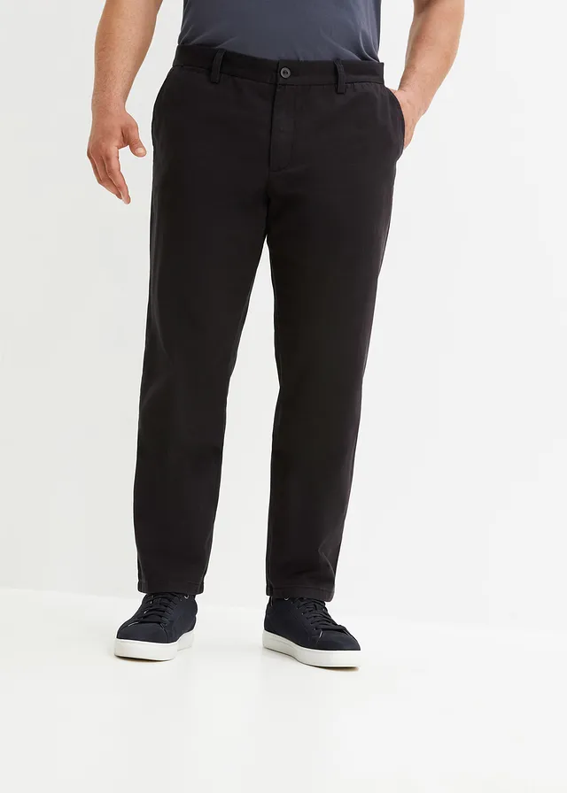 Pantalon chino regular, droit, Couleur: noir