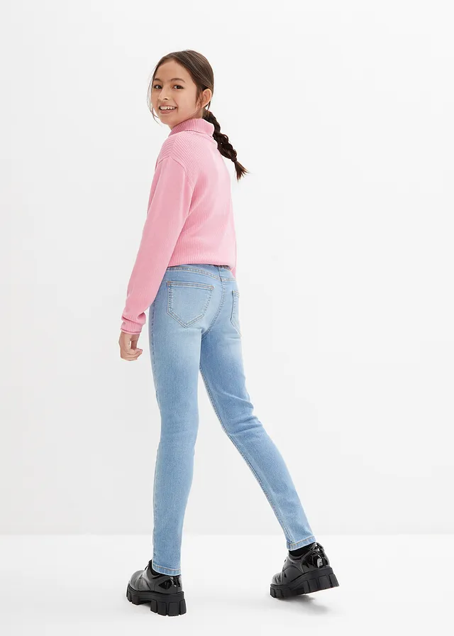 Jegging met mid waist (set van 2), Kleur: donkerblauw denim+lichtblauw denim