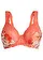 Zmenšovací podprsenka s polstrovanými ramínky, barva: lososově oranžová s květy