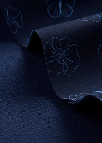 Softshellová bunda s květinovým vzorem, vodoodpudivá úprava • tmavě modrá s květy • bonprix obchod