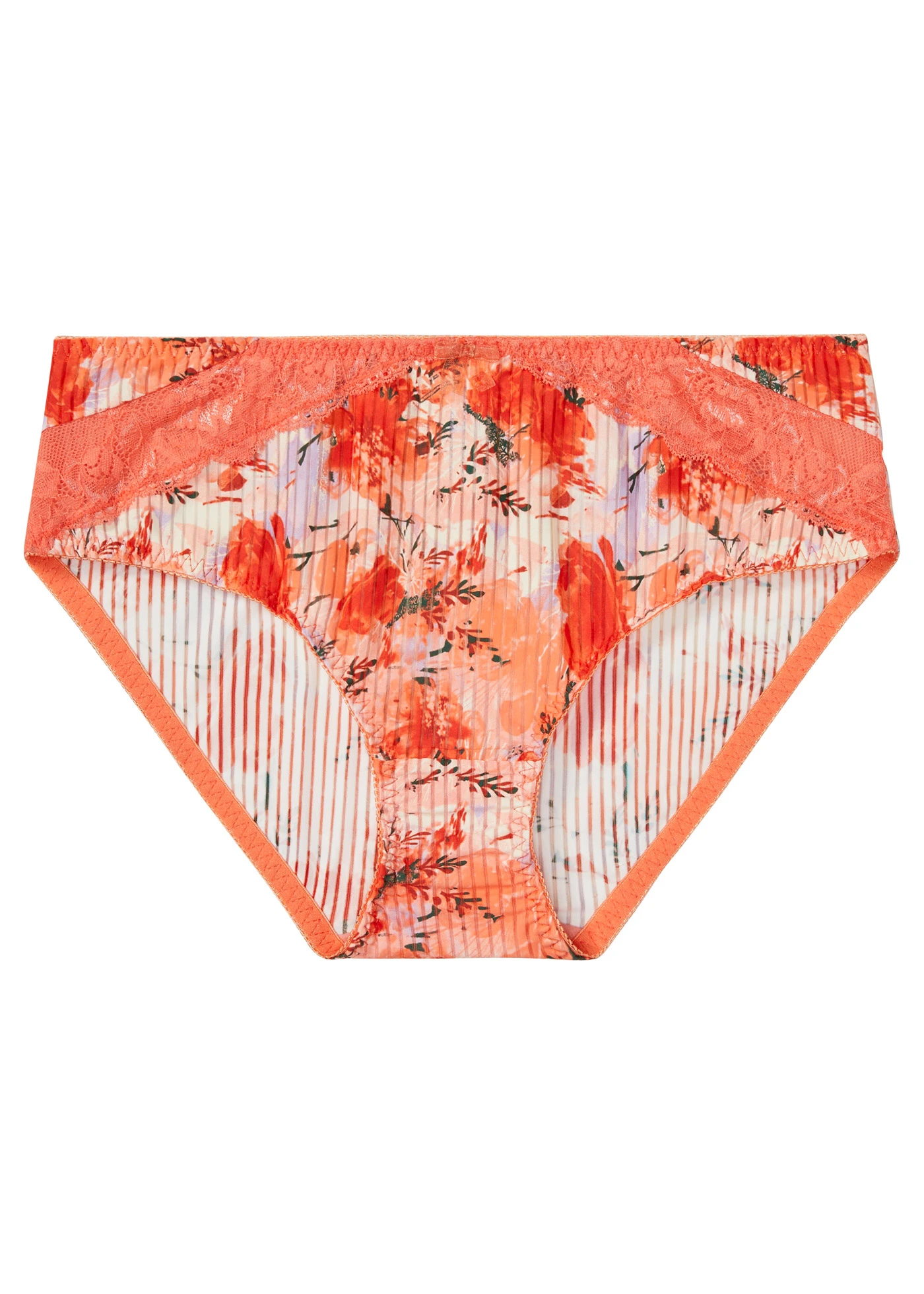 Maxislip met kant • zalmoranje gebloemd • bonprix online shop