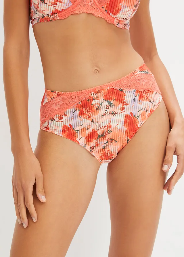 Slip Maxi avec dentelle • corail à fleurs • product-page.page-title-suffix