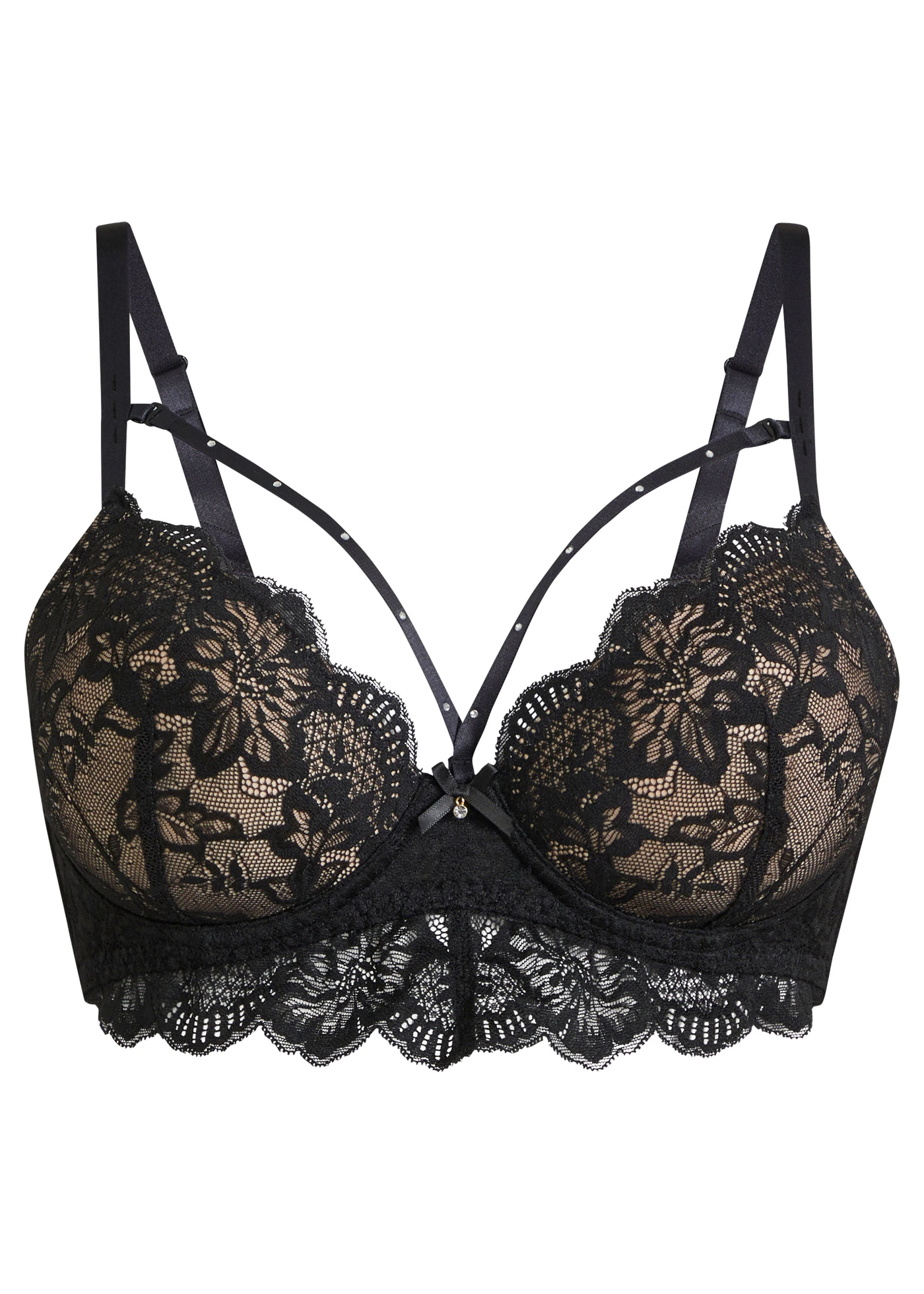 Vyztužená podprsenka s odnímatelnými pásky • černá plus size • bonprix obchod