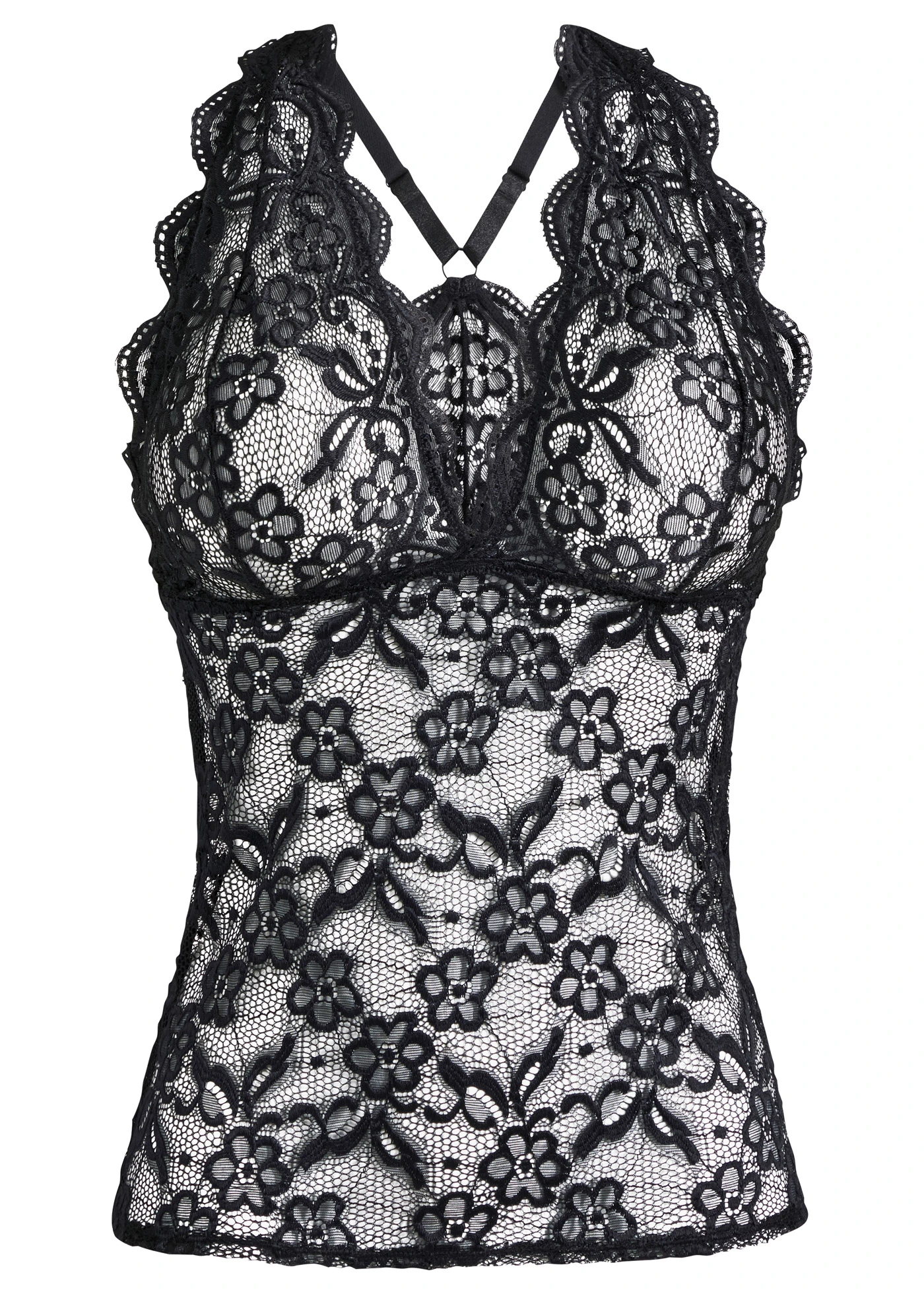 Top z delikatnej koronki • czarny • sklep bonprix